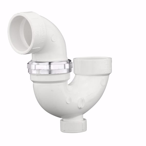 Charlotte Pipe And Foundry Charlotte Pipe 1-1/2 in. Hub X 1-1/2 in. D Hub PVC P-Trap with Clean Out 1 pk PVC00709X0600 - main